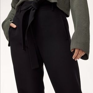 Aritzia Tie Front Pants Black